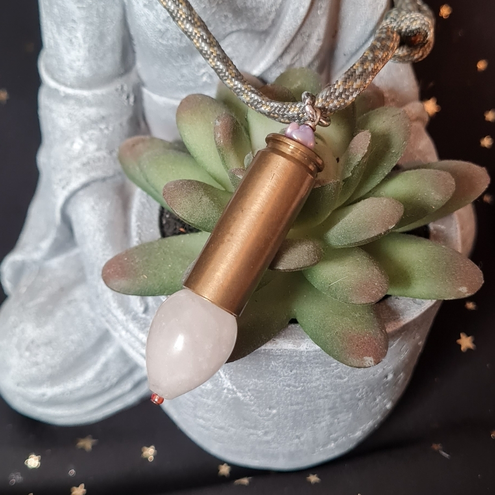Rutilated Quartz Bullet Crystal Pendant - Picture 2 of 4
